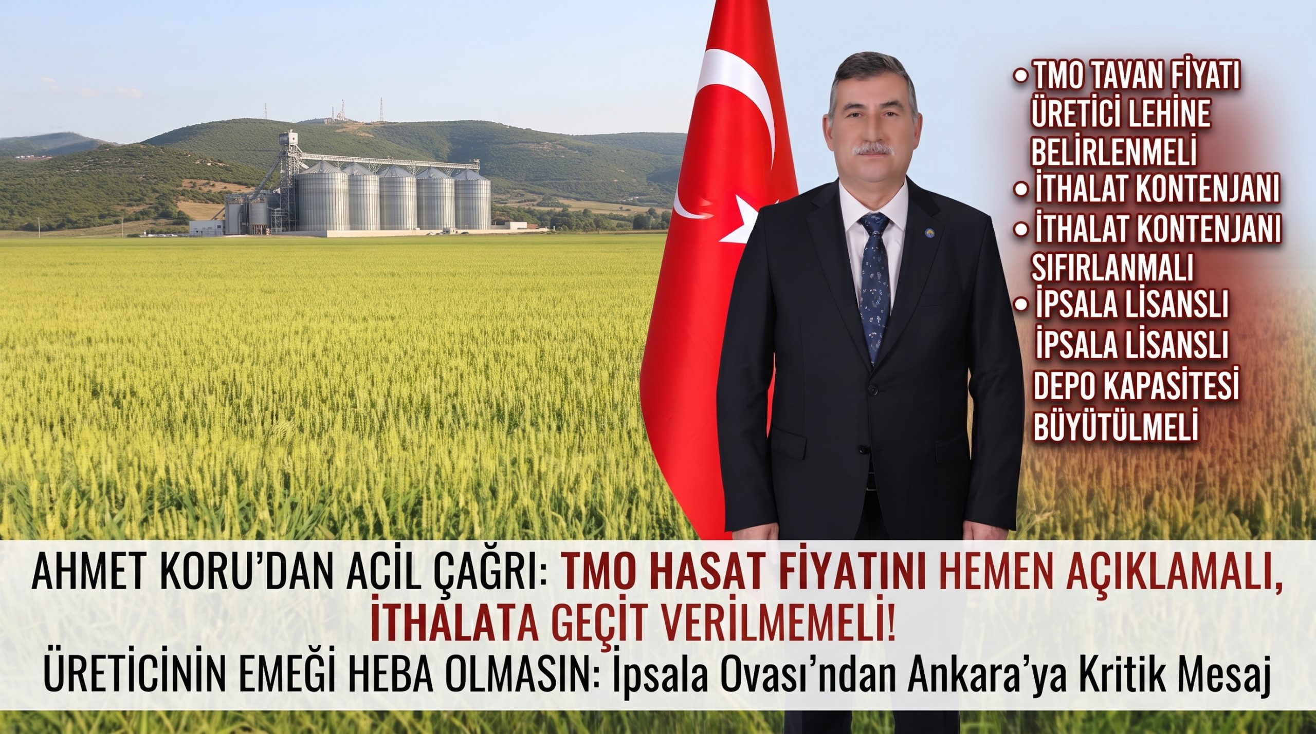 Koru: “Çeltikte hasat üreticinin kaybına dönüşmemeli”