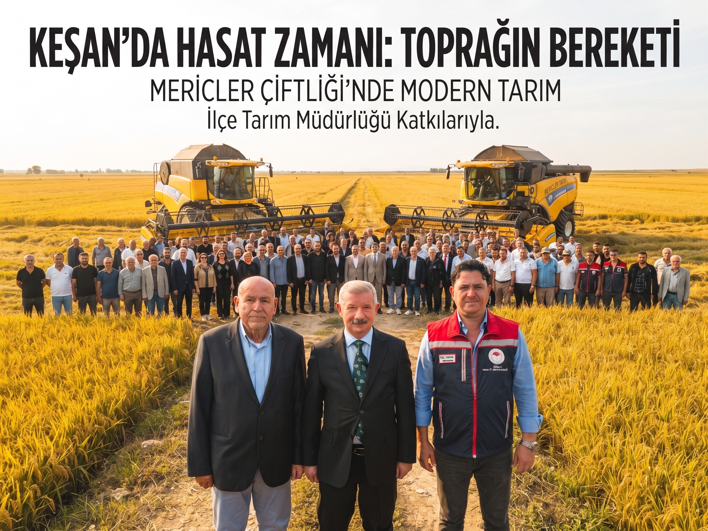 Keşan’da ilk çeltik hasadı coşkusu