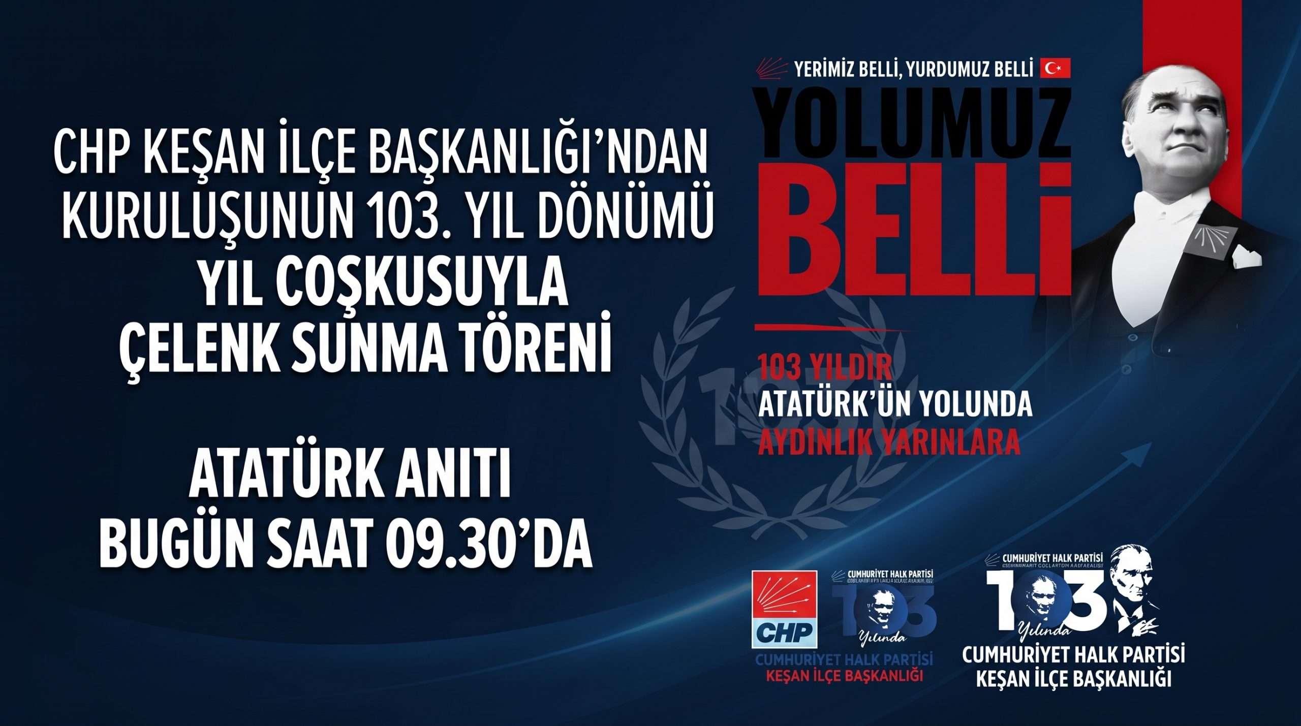 CHP’den 103. yılı nedeniyle çelenk sunma daveti