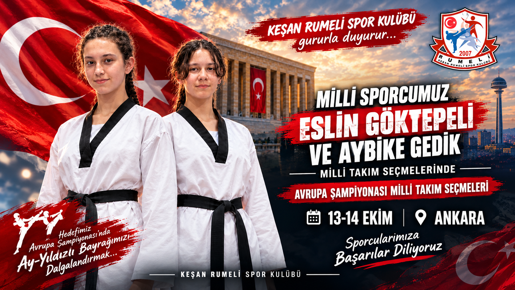 Eslin ve Aybike milli takım seçmelerine katılacak