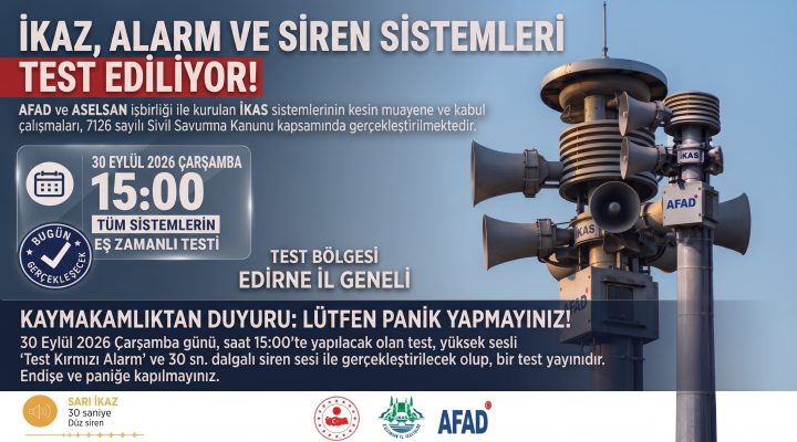 Keşan Kaymakamlığından Panik Yapılmaması için uyarı