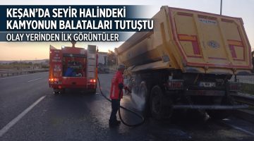 Seyir Halindeki Hafriyat Kamyonunda Balata Yangını