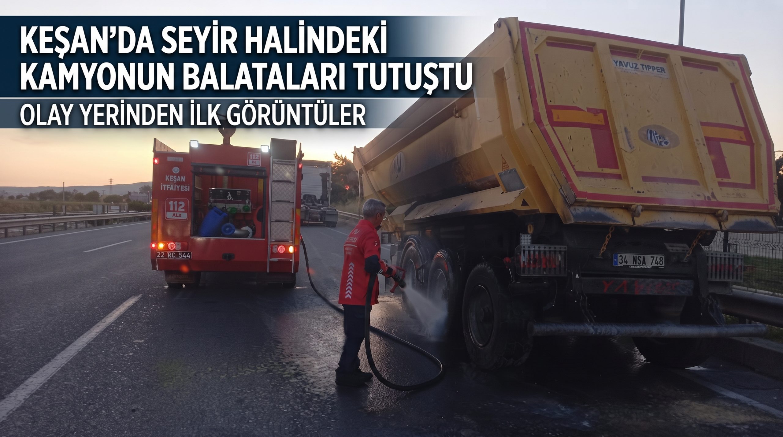 Seyir Halindeki Hafriyat Kamyonunda Balata Yangını
