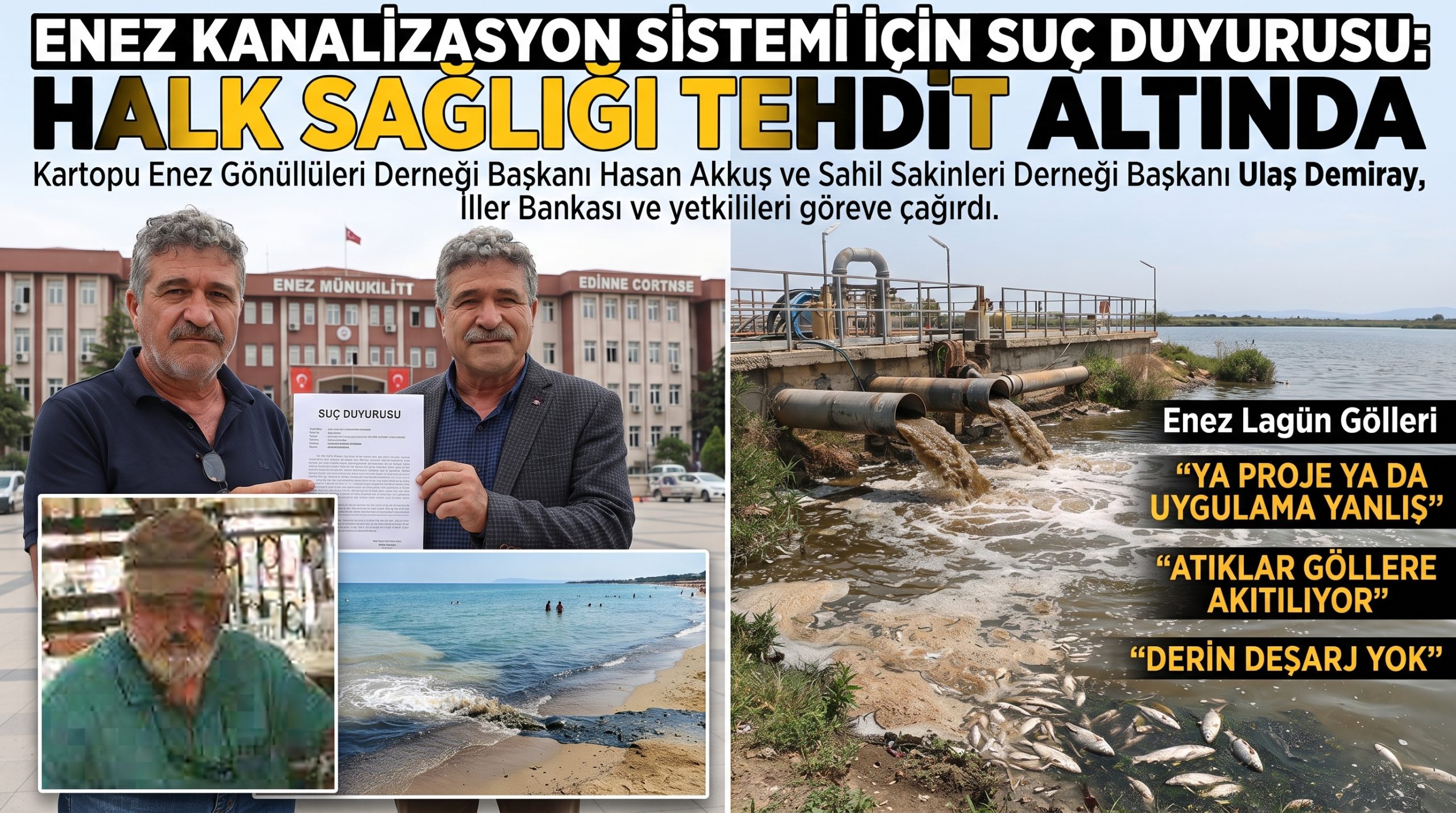 Enez kanalizasyon sistemi için suç duyurusu yapıldı