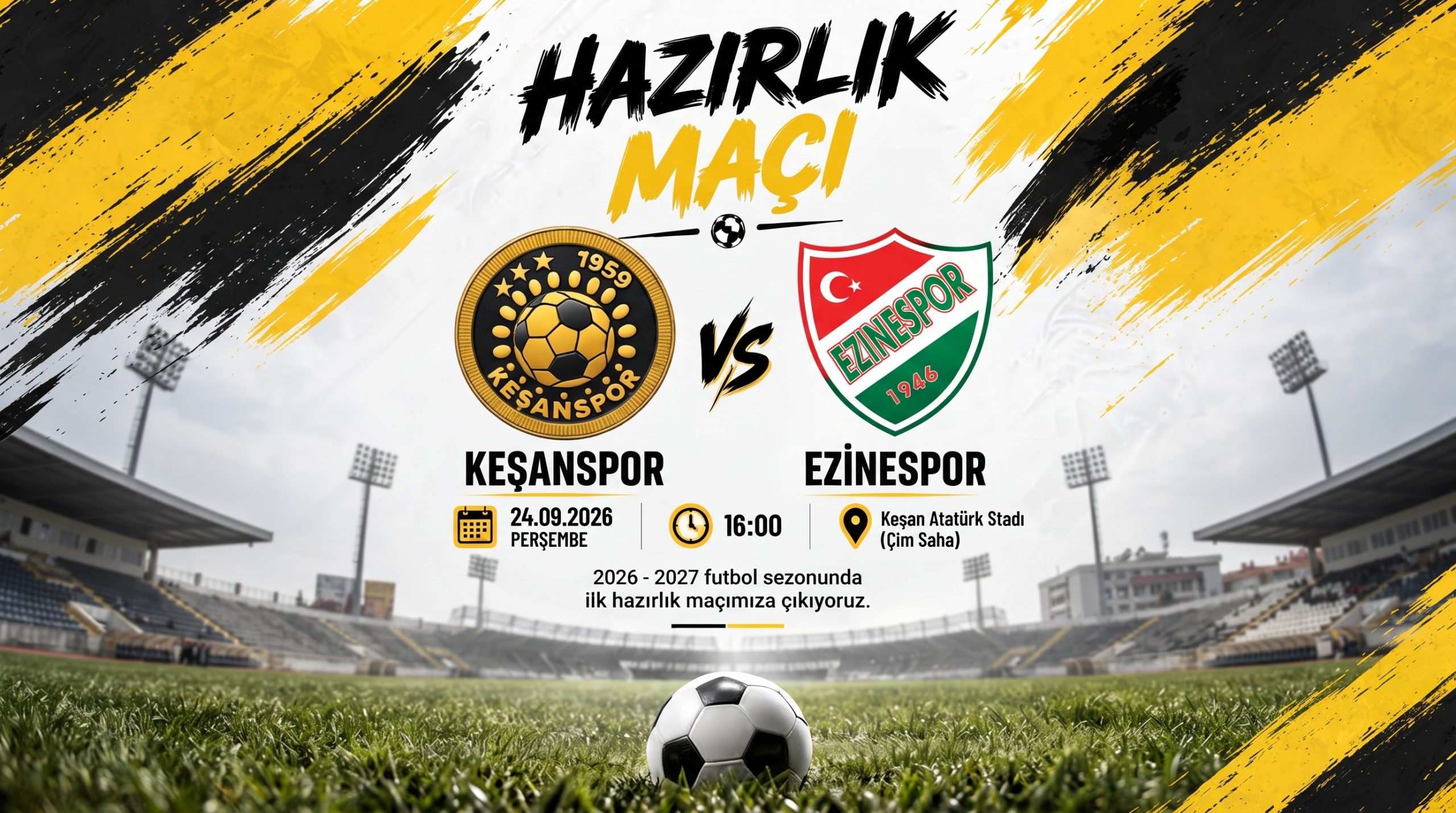 Keşanspor yarın Ezinespor ile hazırlık maçı oynayacak