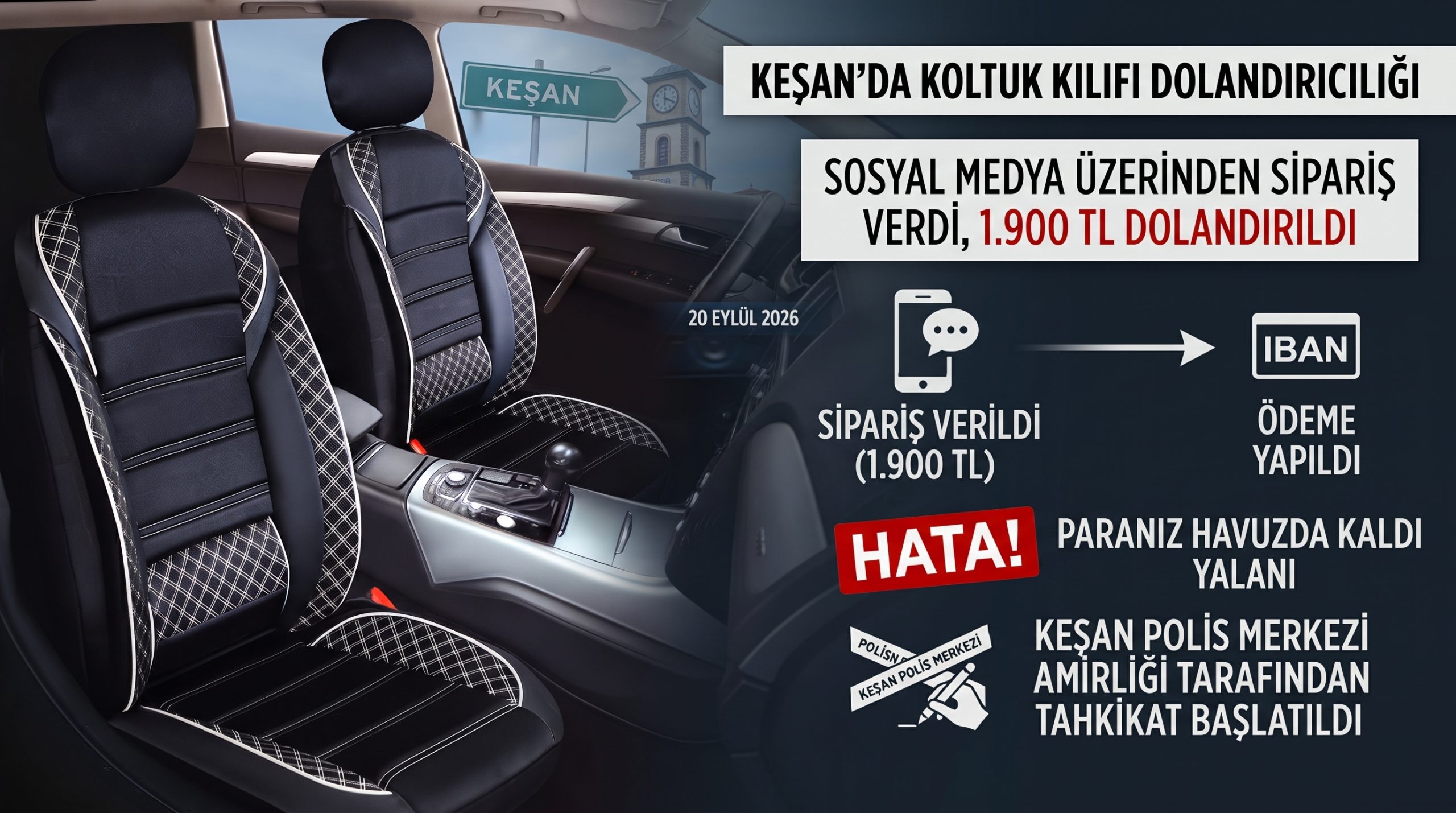 Keşan’da koltuk kılıfı siparişi dolandırıcılık iddiası