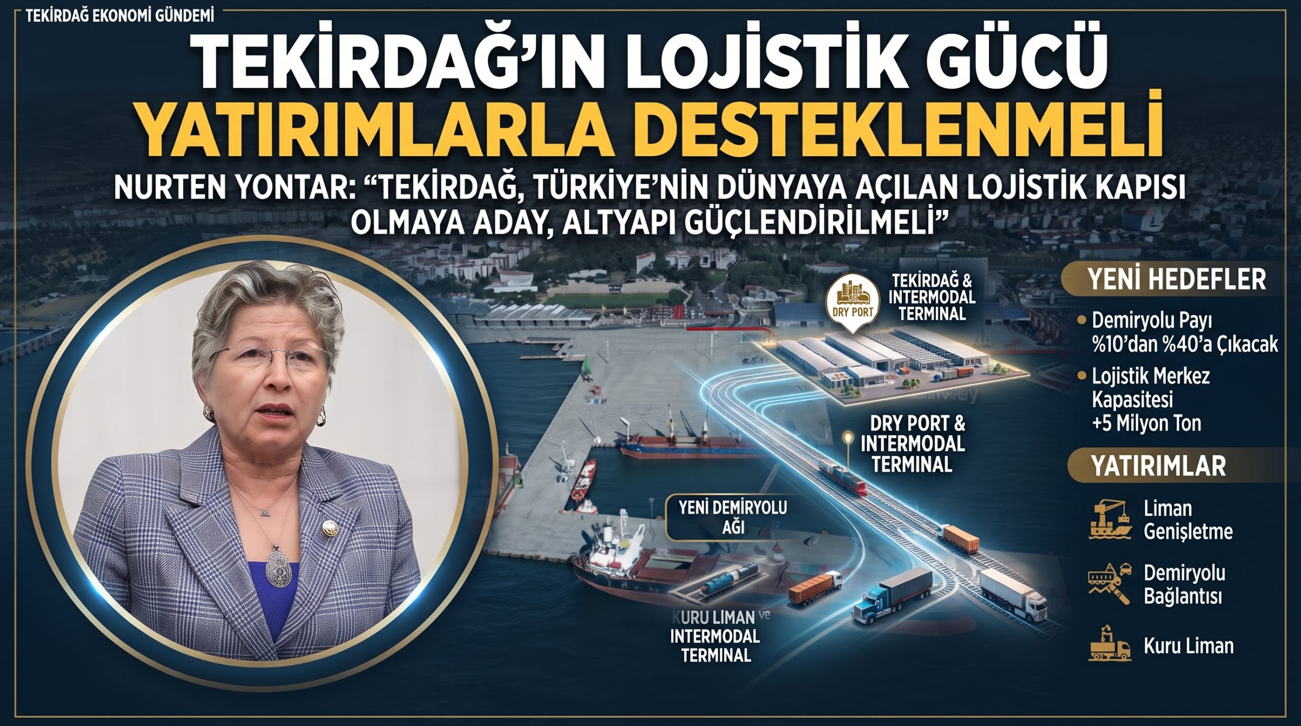 Nurten Yontar: “Tekirdağ’ın lojistik gücü yatırımlarla desteklenmeli”