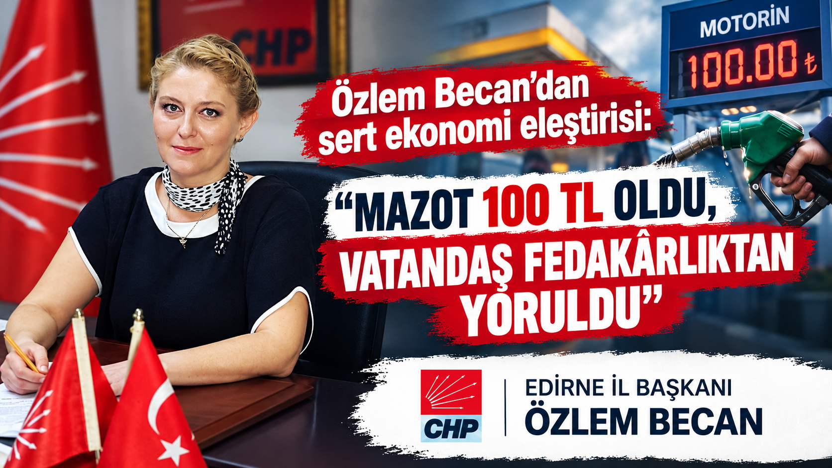 Becan;“Mazot 100 TL oldu, vatandaş fedakârlıktan yoruldu”