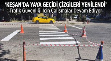 Silinen yaya geçidi çizgilerinde çalışma başladı