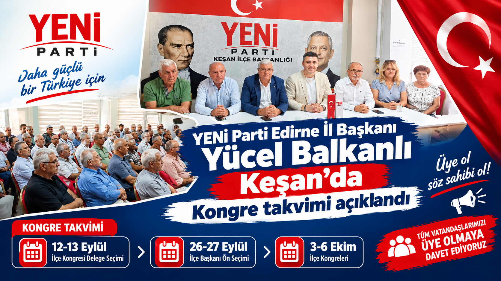 YENİ Parti’de Kongre takvimi açıklandı