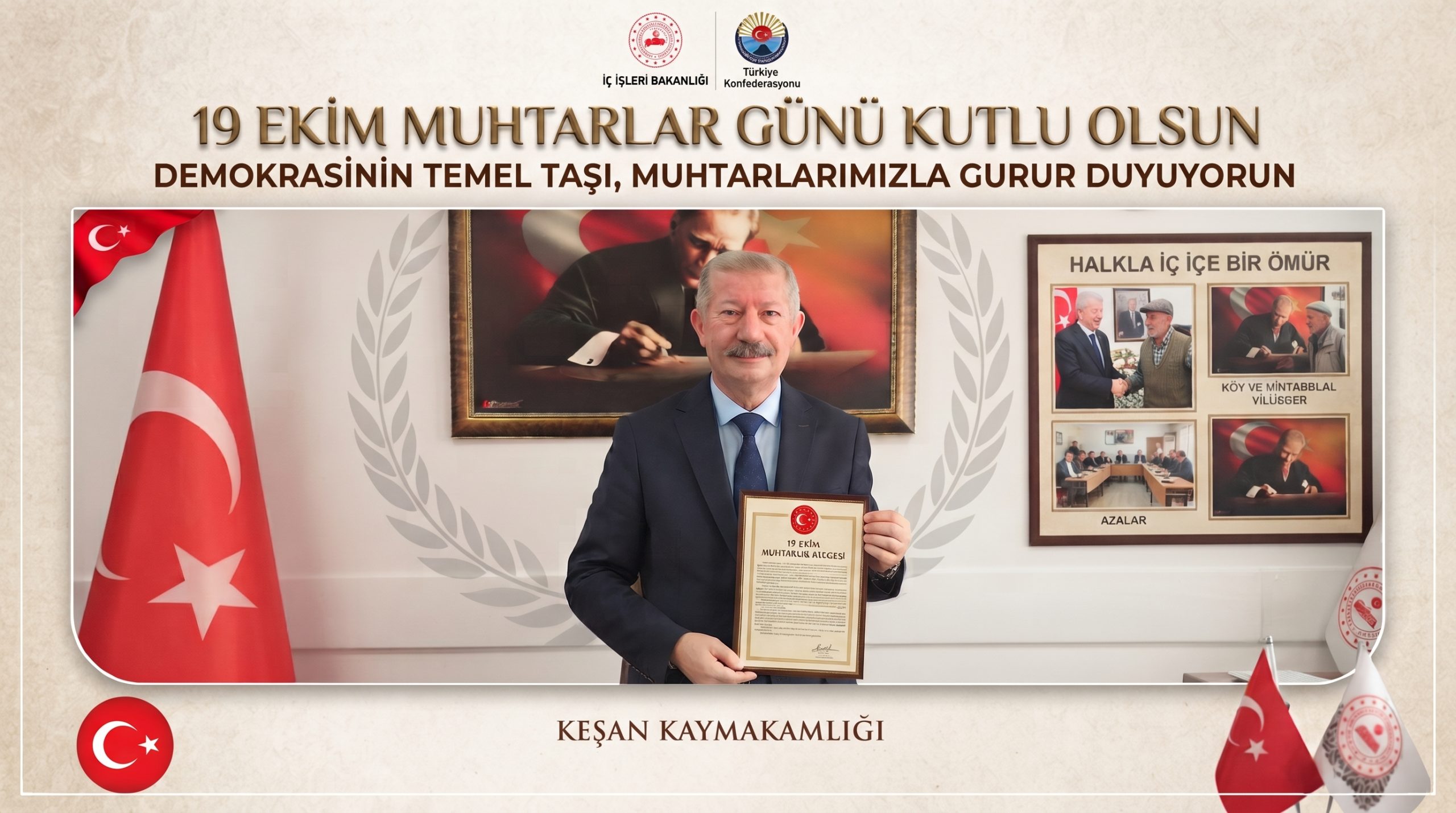 Aziz Mercan, 19 Ekim Muhtarlar Günü’nü kutladı