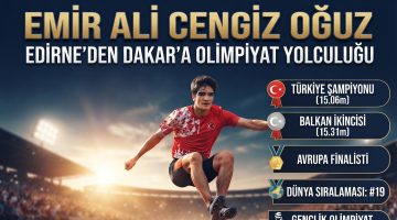Edirne’nin şampiyonu Emir Ali Cengiz Oğuz sınırları aştı