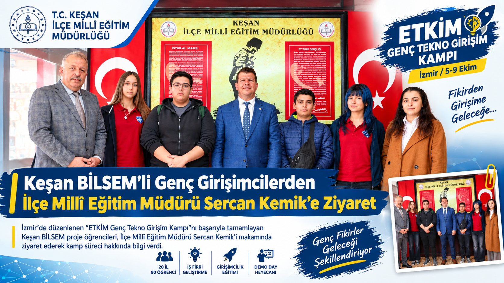 Keşan BİLSEM’li Genç Girişimcilerden Sercan Kemik’e ziyaret