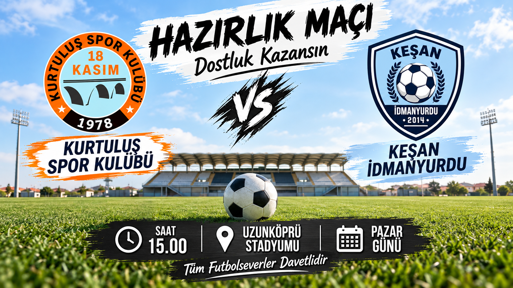 Keşan İdmanyurdu 18 Kasım Kurtuluşspor karşılaşacak