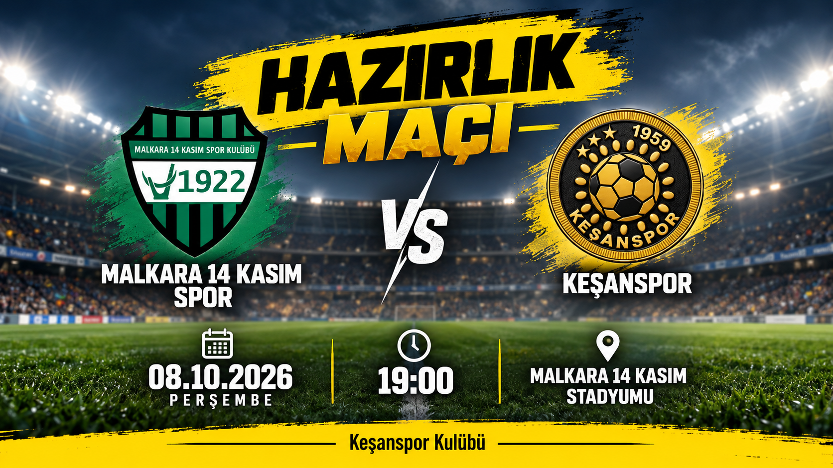 Keşanspor Malkara 14 Kasım ile karşılaşacak