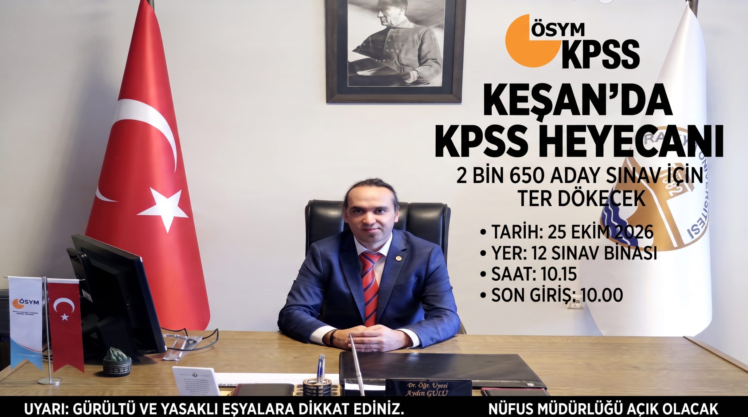 Keşan’da KPSS heyecanı: 2 bin 650 aday sınav için ter dökecek