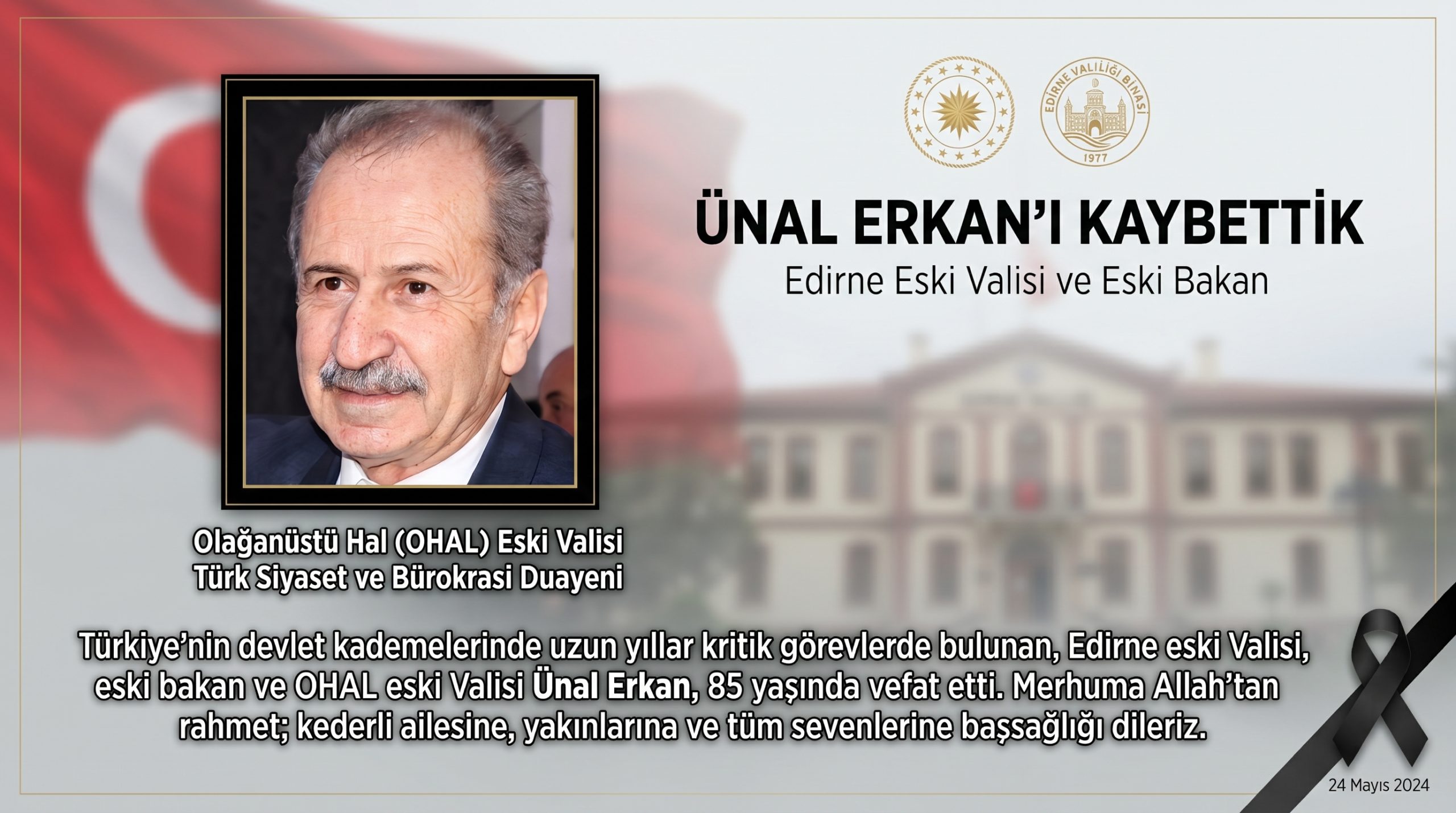 Ünal Erkan hayatını kaybetti